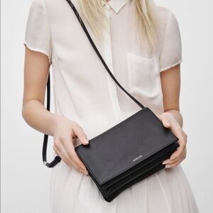 Aritzia Auxiliary Cow-Leather Small Black Crossbody Bag